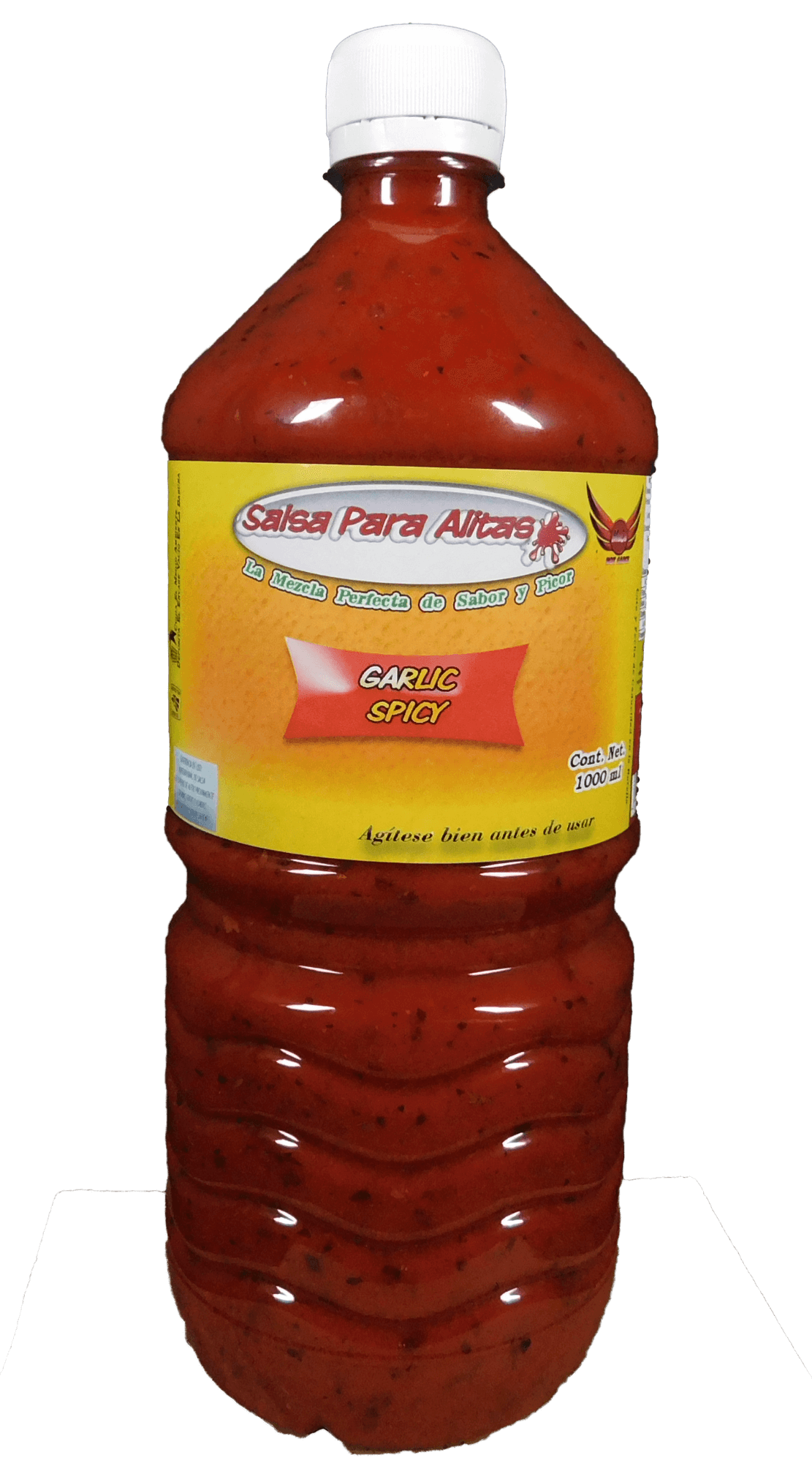 06.Garlic Spicy Botella de 1 litro de salsa para alitas Clasica Hot