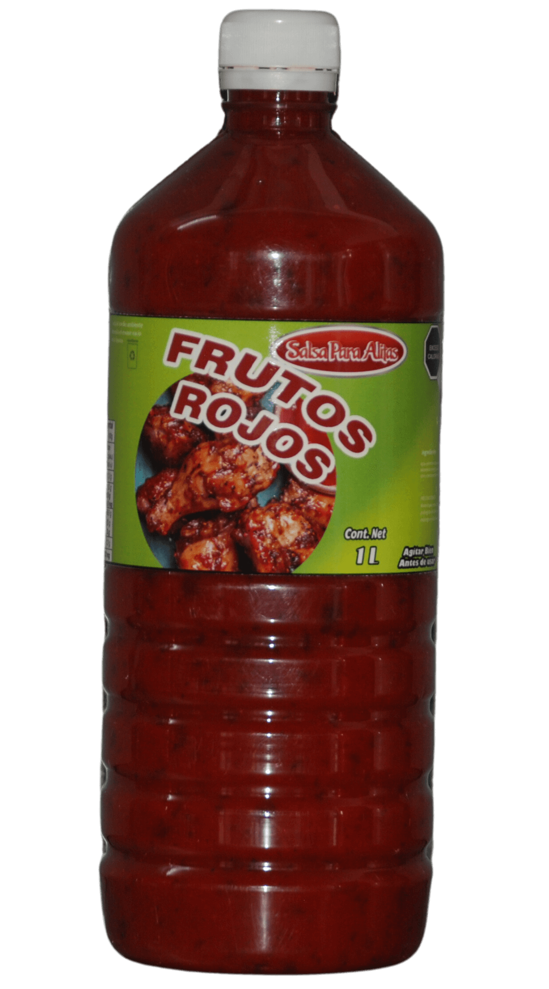 16.Frutos rojos Botella de litro salsa para alitas mango